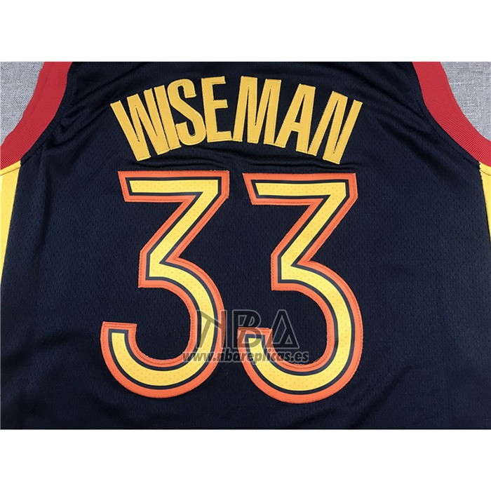 Camiseta Golden State Warriors James Wiseman NO 33 Ciudad 2020-21 Azul